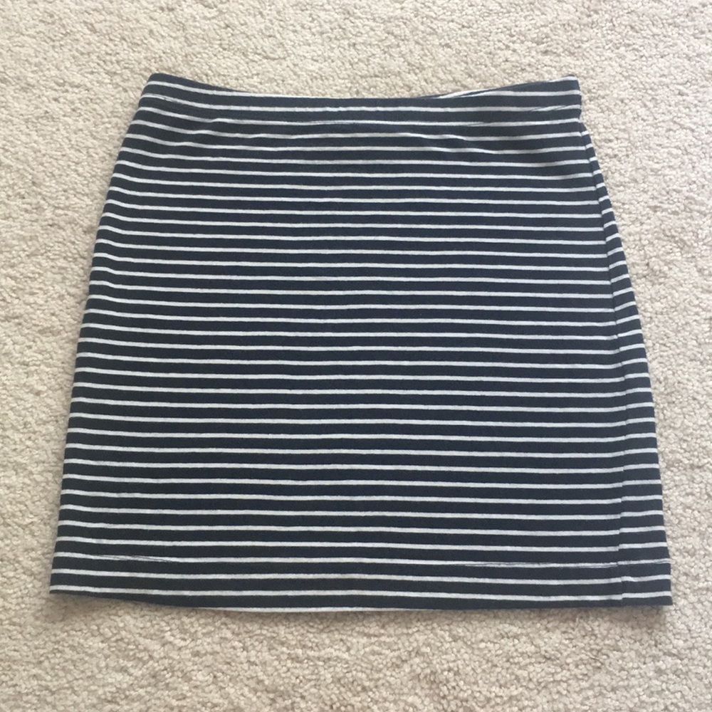 H&M navy white stripe body con skirt XS